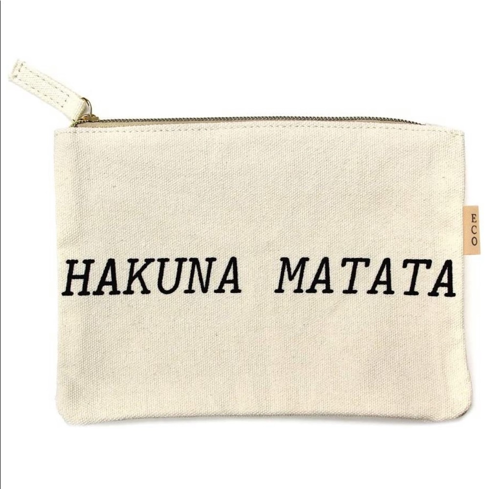 💕Host pick💕Hakuna Matata Zip canvas travel pouch